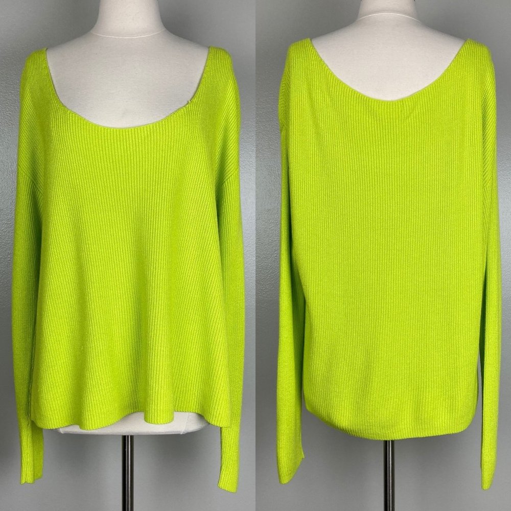 FRIENDS + LOVERS - M - Neon Chartreuse Knit Sweater